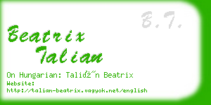 beatrix talian business card